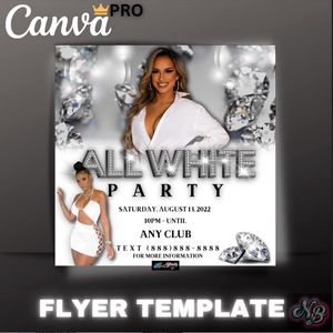 All White Party Flyer Template