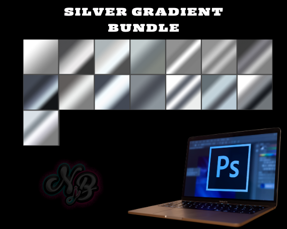 Silver Gradient Bundle | Photoshop Gradient – Not justBlanks and Designs