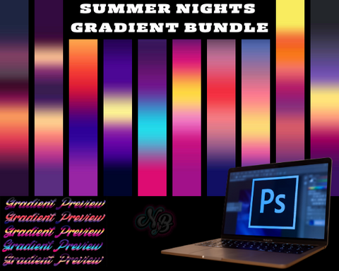 Summer Nights Gradient Bundle | Photoshop Gradient